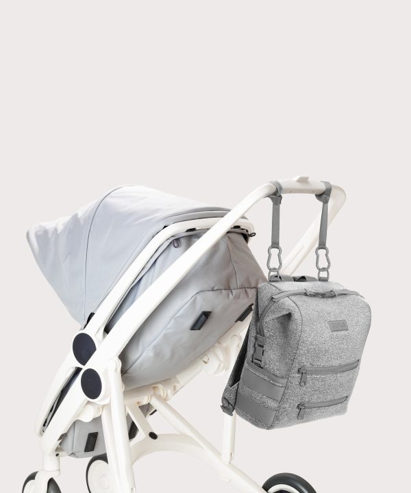 Indi Diaper Backpack in Heather Grey. Medium