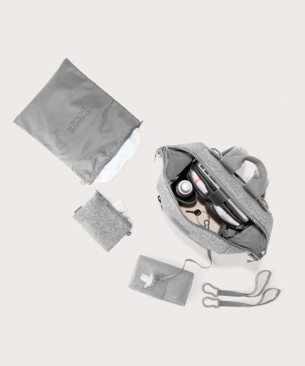 Indi Diaper Backpack in Heather Grey. Medium