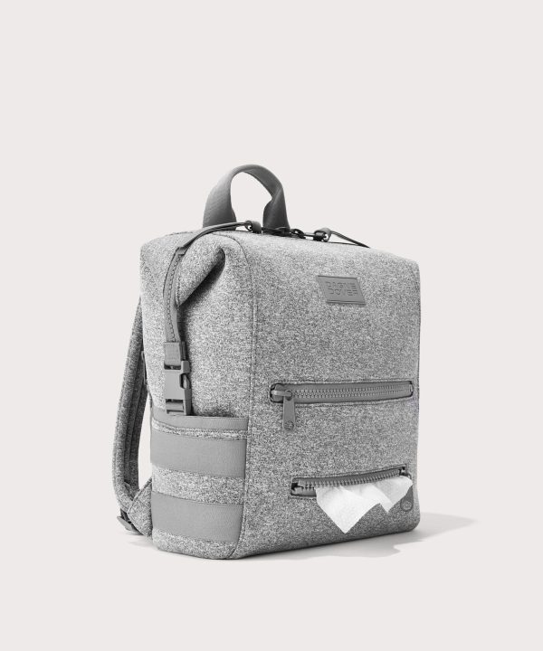 Indi Diaper Backpack in Heather Grey. Medium