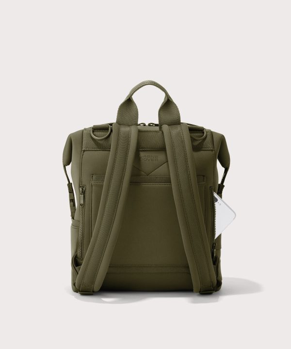Indi Diaper Backpack in Dark Moss. Medium